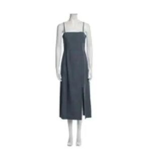 Theory Slip Square Neckline Viscose Blend Long Dress Maxi Stripes Sz 6 #1849